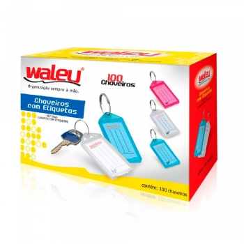 CHAVEIRO C/ETIQUETAS ARGOLAS CORES  WALEU