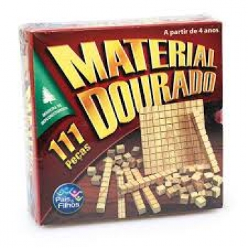 MATERIAL DOURADO EM MADEIRA 111PCS.PAIS e FILHOS